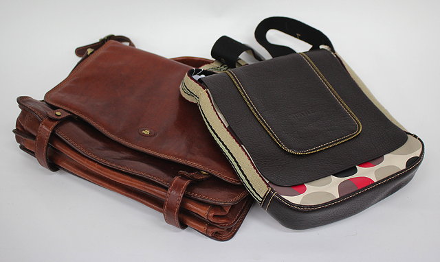 Appraisal: A SYSTYLE SHOULDER BAG together with a leather satchel by