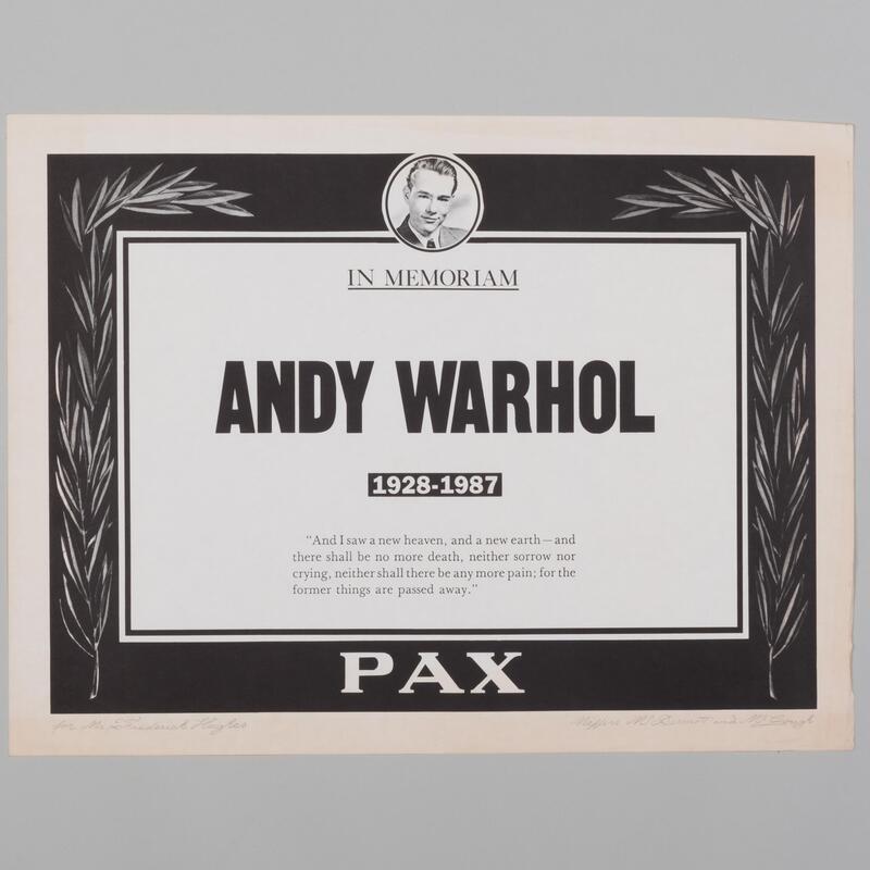 Appraisal: David McDermott and Peter McGough Andy Warhol Offset print on