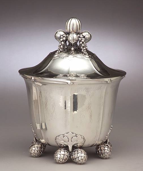 Appraisal: A Danish sterling wine cooler with coverGeorg Jensen Copenhagen circa