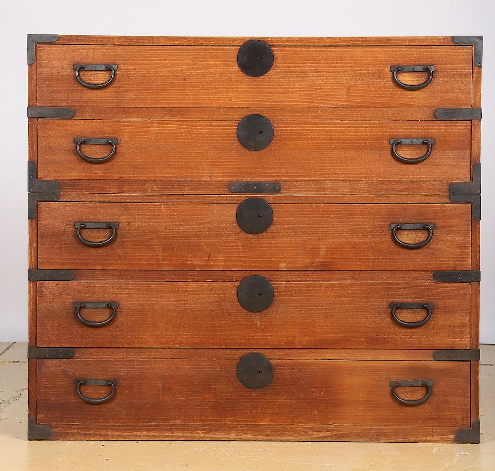 Appraisal: Double Stacking Japanese Tansu Early th C Double Stacking Japanese