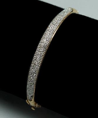 Appraisal: Diamond bangle bracelet full cut round diamonds estimated total weight