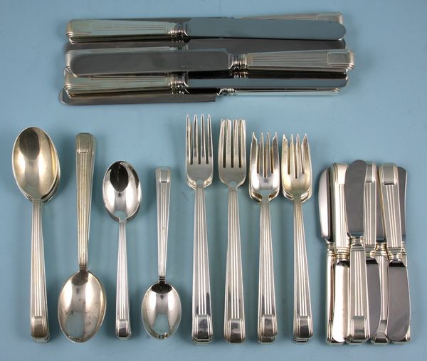 Appraisal: Eight six piece Tiffany Co sterling silver place settings troy