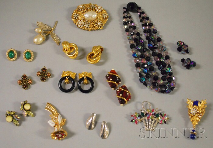 Appraisal: Small Group of Signed Costume Jewelry including a Hattie Carnegie