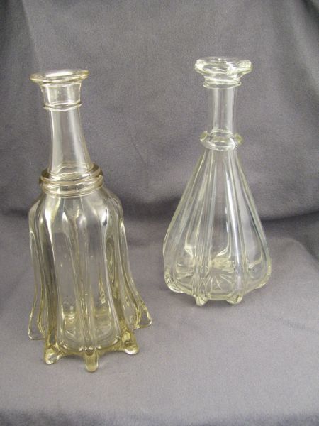 Appraisal: - Early Pittsburgh Glass Decanters Two pillar mold decanters from