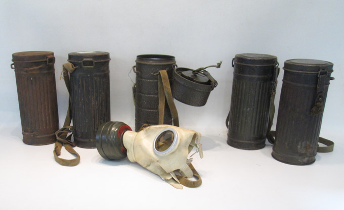 Appraisal: GERMAN WORLD WAR II COLLECTIBLES two gas masks in storage