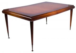 Appraisal: Sunburst Finish Dining Table Mid-century dining table features reeded tapering