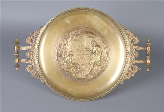 Appraisal: A French Gilt Bronze Center Bowl Width inches