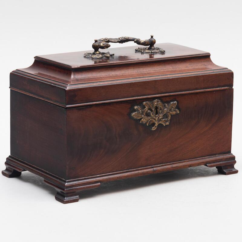 Appraisal: George III Gilt-Metal-Mounted Mahogany Tea Chest x x in Provenance