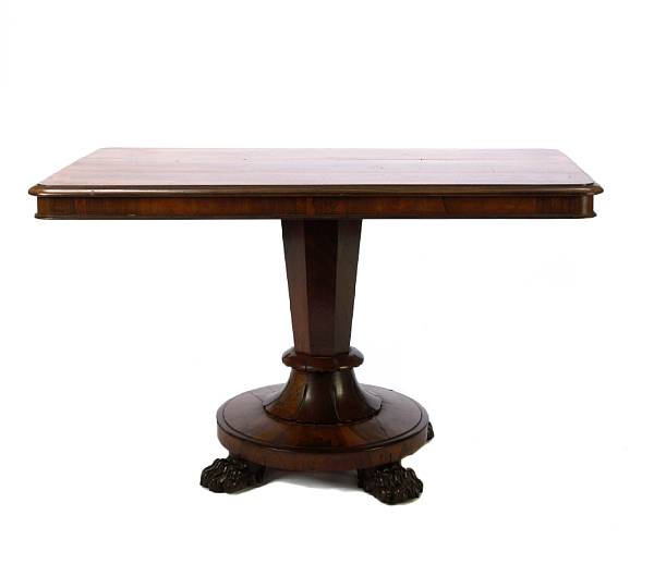 Appraisal: A William IV rosewood center table height in width ft