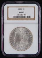 Appraisal: ONE GRADED CASED MORGAN SILVER DOLLAR Graded by NGC MS