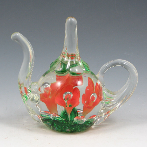 Appraisal: St Clair Joe Green Orange Teapot Ring Holder Joe St