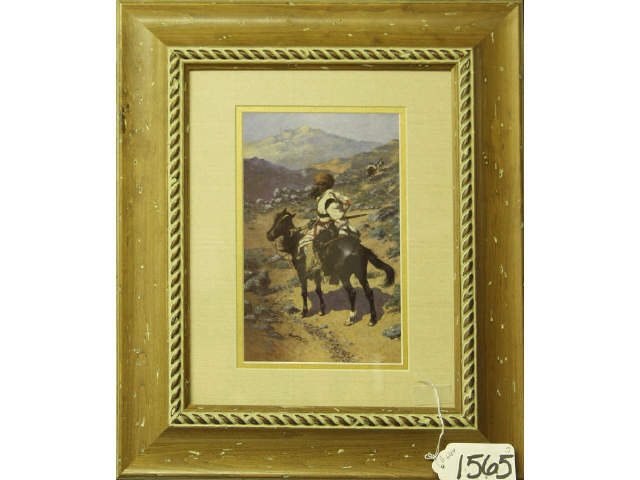 Appraisal: Professionally framed and matted print by Frederick Remington x Estimate