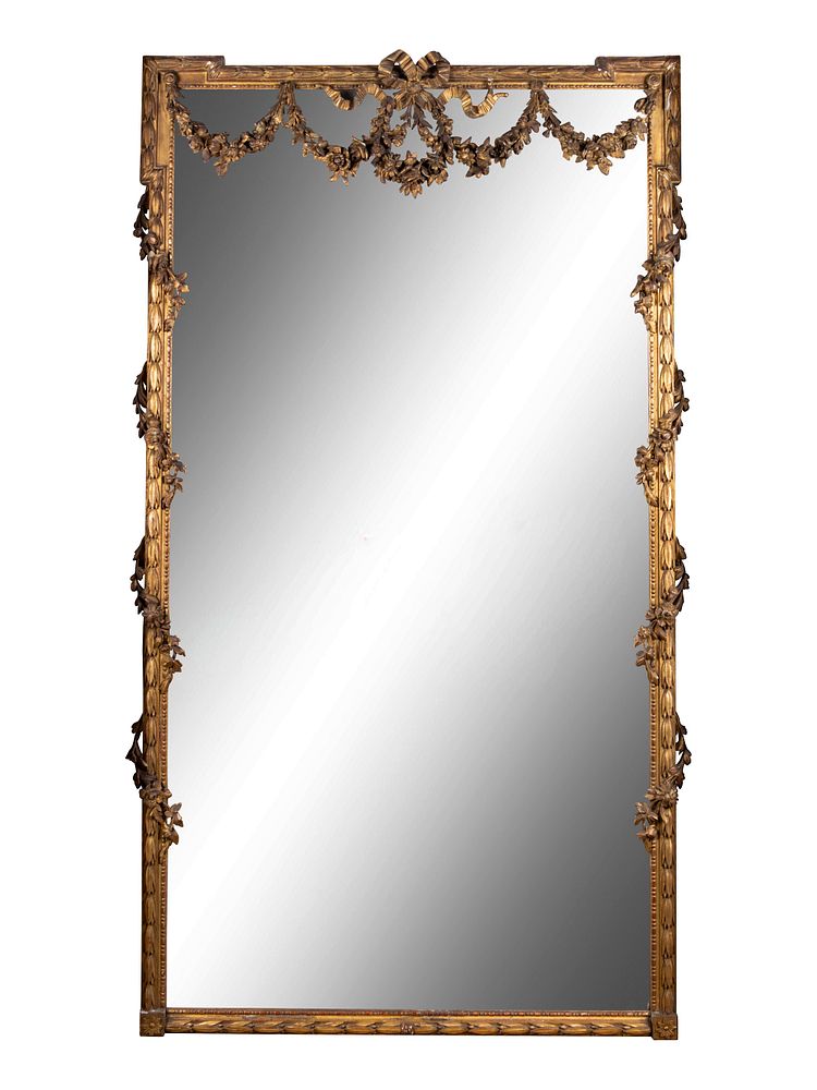 Appraisal: A Louis XVI Style Giltwood Pier Mirror A Louis XVI