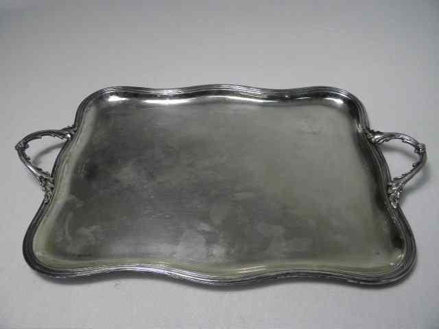 Appraisal: Julius Herz German silver tray measuring '' handle to handle