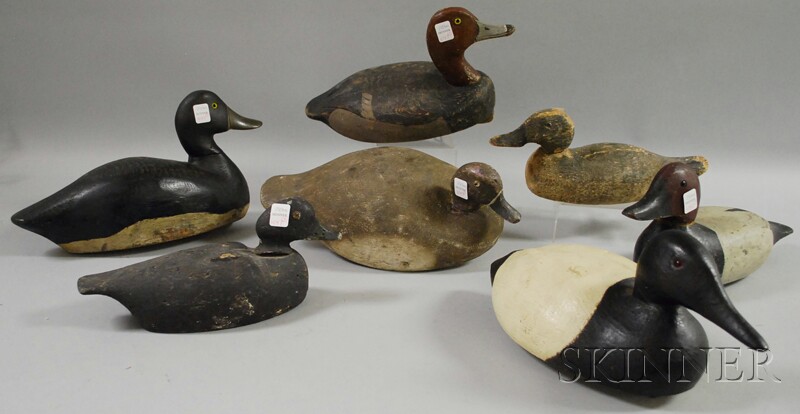 Appraisal: Seven Carved and Painted Wooden Duck Decoys