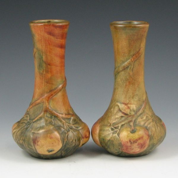 Appraisal: Pair of Weller Baldin vases in muted earth tones Unmarked