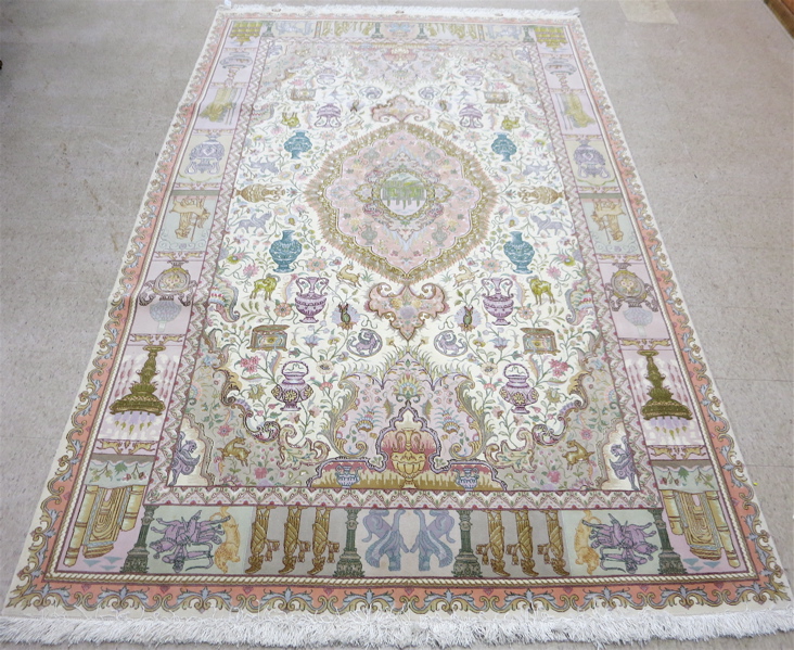 Appraisal: A CONTEMPORARY PERSIAN WOOL AND SILK CARPET hand knotted in