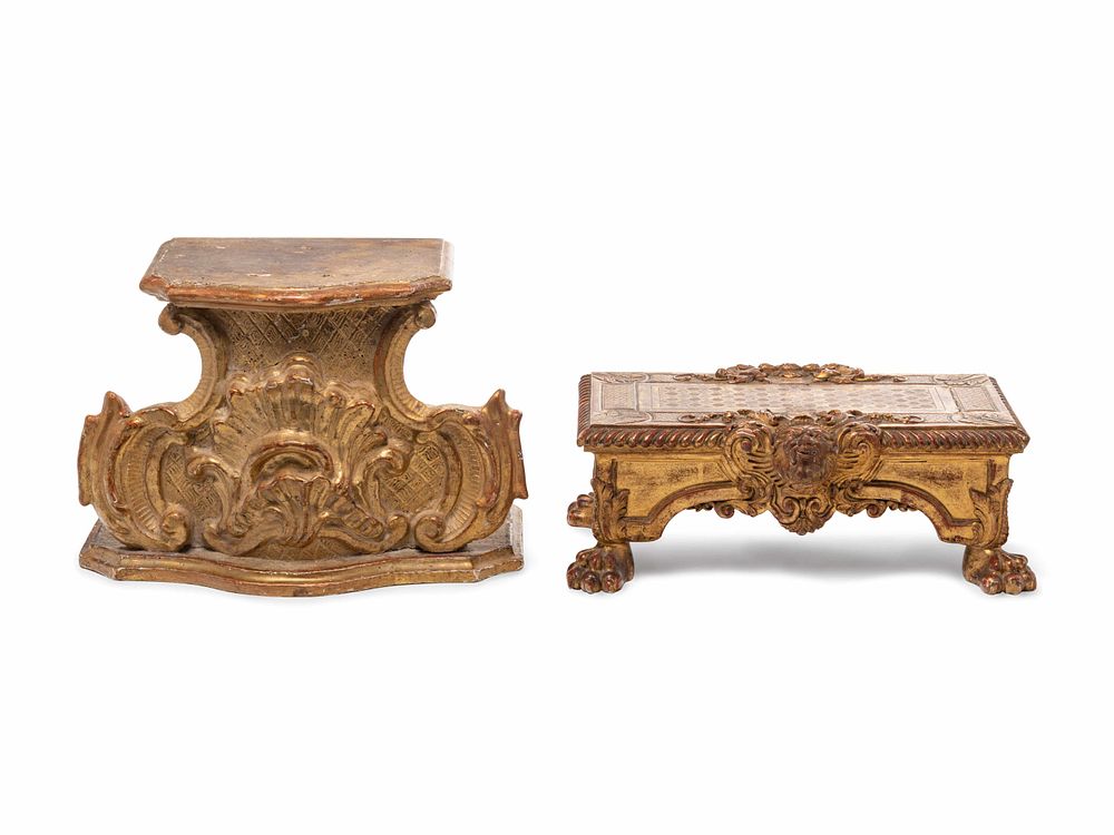 Appraisal: Two Italian Giltwood Stands Two Italian Giltwood Stands th Century