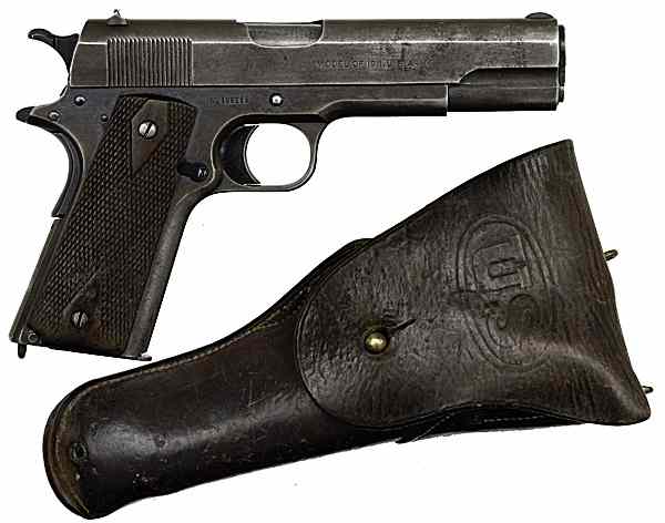 Appraisal: WWI Colt Pistol with Holster ACP cal barrel S N