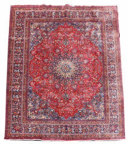 Appraisal: Hand-tied Persian Mashad rug approx ' l ' w