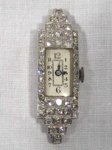 Appraisal: A platinum and diamond cocktail watch circa