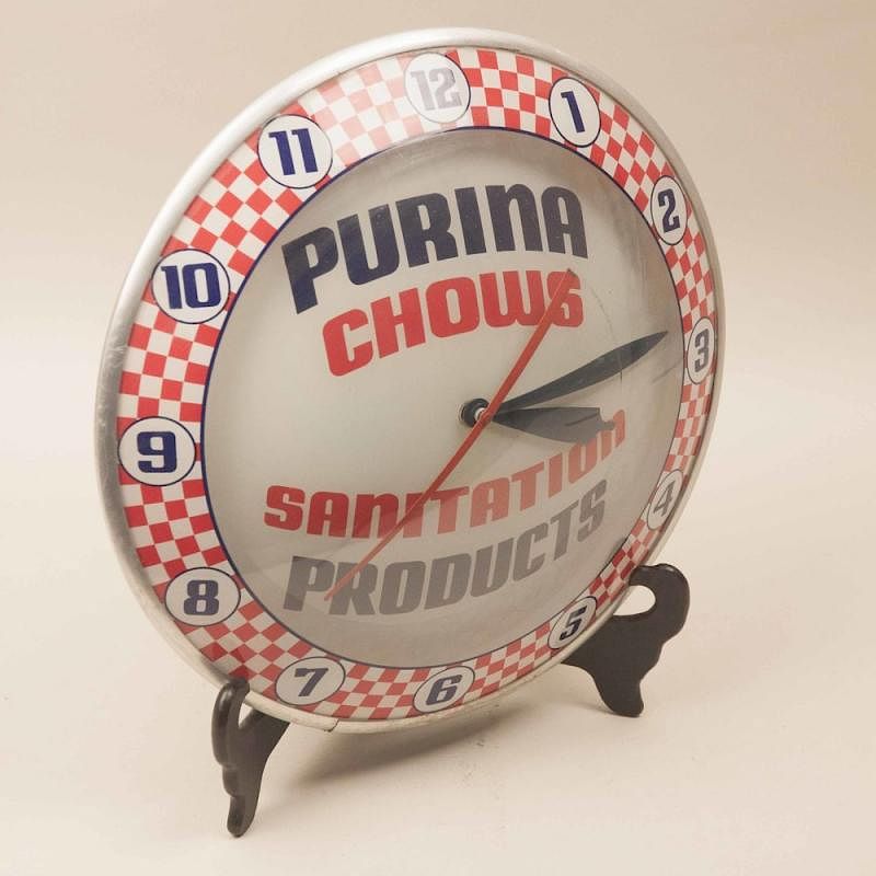 Appraisal: Purina Chows Double Bubble Lighted Clock Purina Chows double bubble