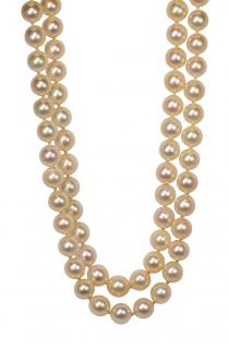 Appraisal: Cultured pearl diamond and k white gold double-strand necklace composed