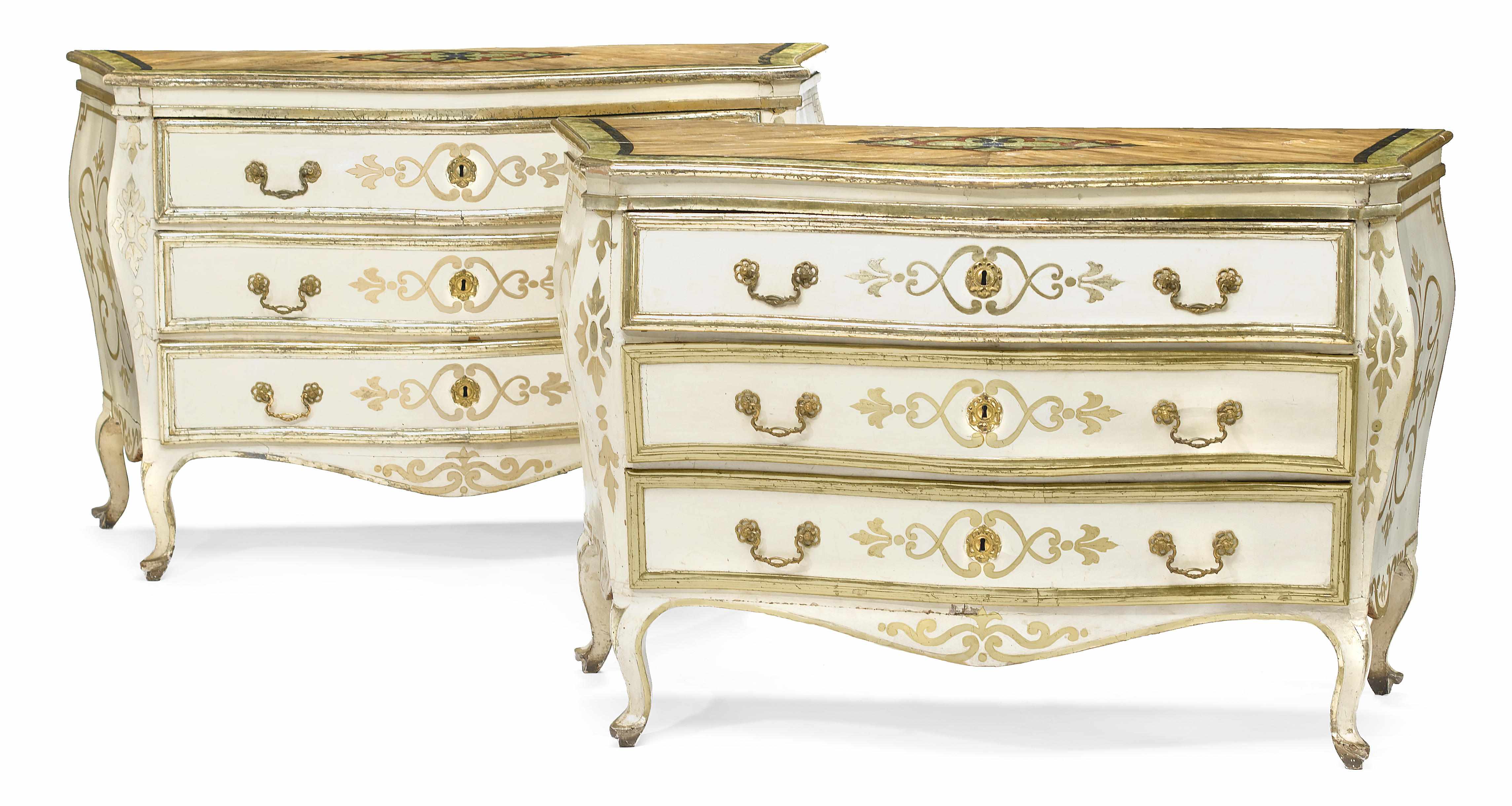 Appraisal: A pair of Venetian Rococo later parcel gilt and paint