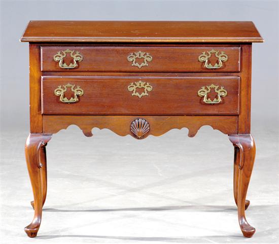 Appraisal: Georgian style mahogany lowboy Hickory Chair rectangular molded top over