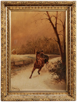 Appraisal: Alexander Charles Stuart Pennsylvania - Winter Landscape with Cossack in