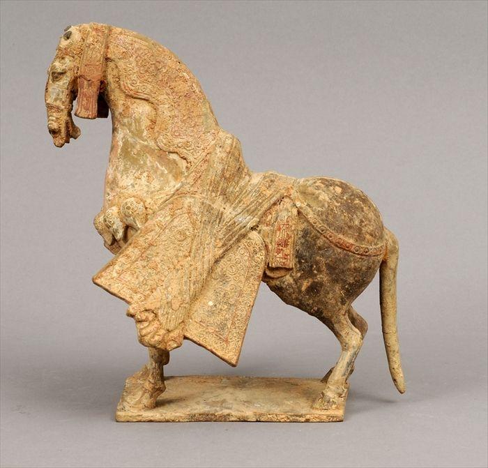 Appraisal: Chinese Painted Pottery Figure of a Caparisoned Horse Northern Wei