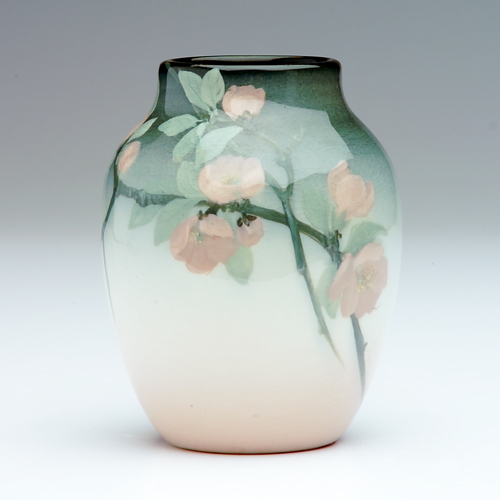 Appraisal: ROOKWOOD Iris glaze bulbous vase painted by Clara Lindeman with