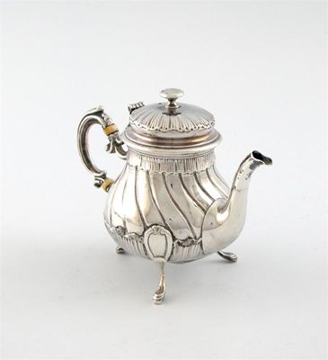 Appraisal: A th century German silver dwarf teapot marks worn baluster