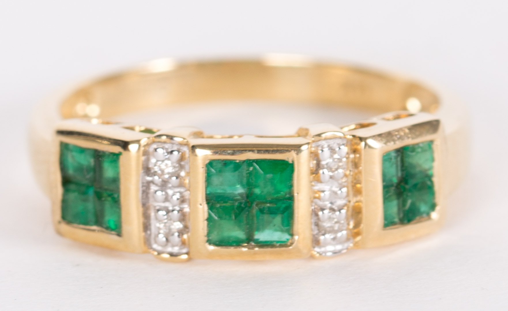 Appraisal: An Emerald Diamond Ring set in K yellow gold with