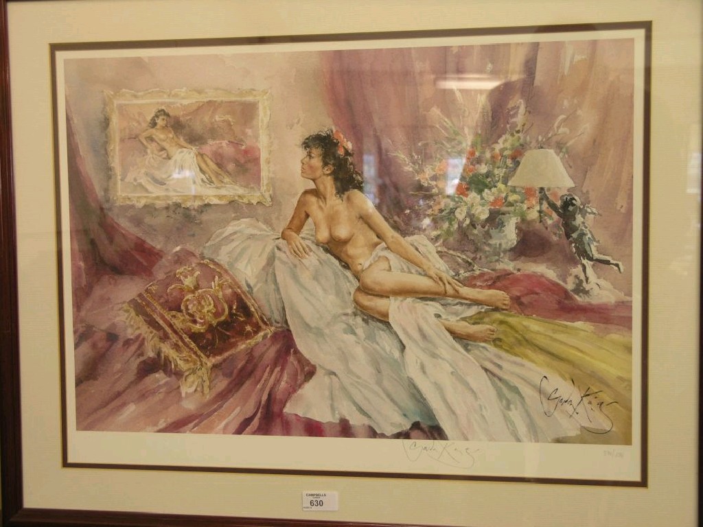 Appraisal: Gordon King - signed limited edition colour print reclining semi-nude