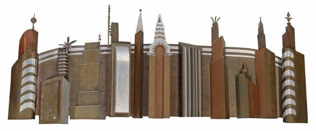 Appraisal: Mixed metal sculpture City of Tomorrow Thom Tex Wheeler Texas