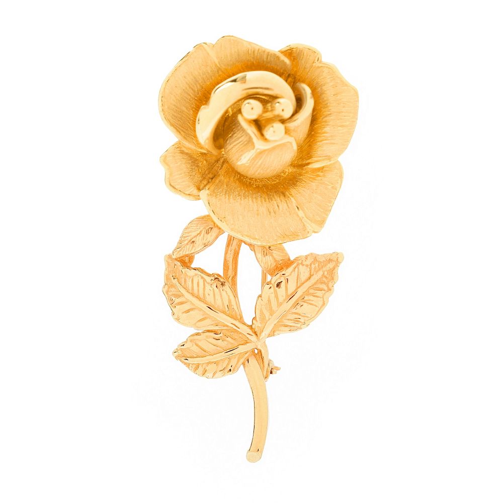 Appraisal: Vintage K Gold Flower Brooch Vintage Heavy Karat Yellow Gold