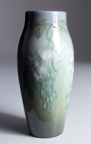 Appraisal: ROOKWOOD Iris glaze baluster vase slip-decorated by Elizabeth Lincoln with