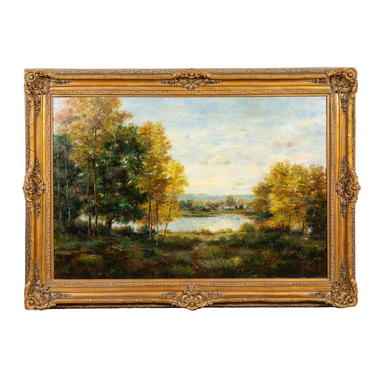 Appraisal: PAUL BENTON LARGE O C RIVER LANDSCAPE PAINTING American School