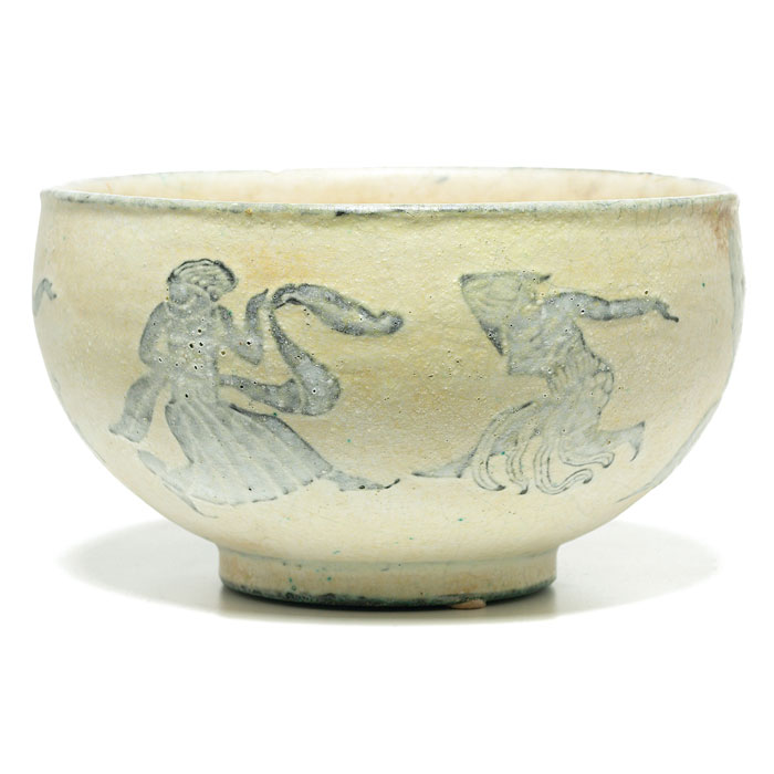 Appraisal: Jean Mayodon bowl mythological figures against an ivory ground signed