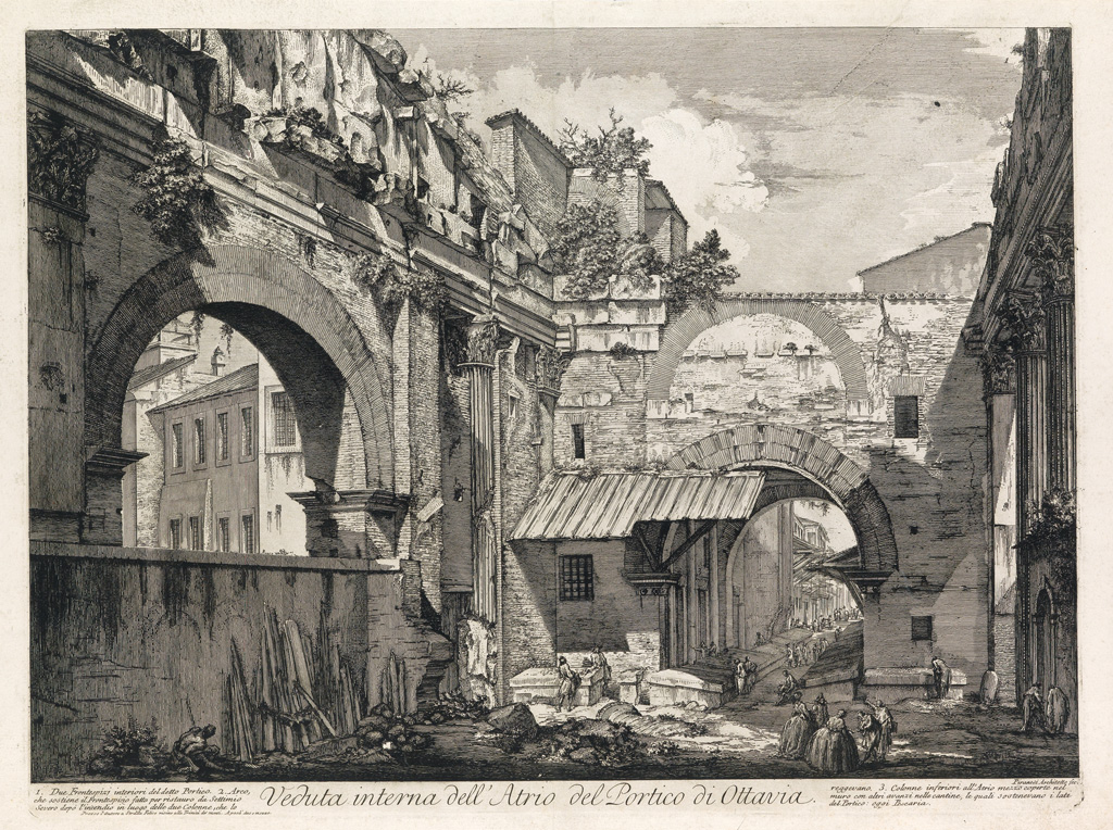 Appraisal: GIOVANNI B PIRANESI Veduta interna dell'Atrio del Portico di Ottavia