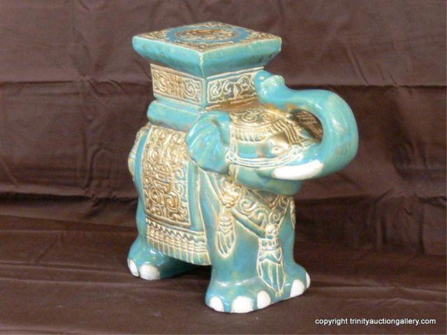 Appraisal: Ceramic Elephant Plant Stand - hand painted finish done in