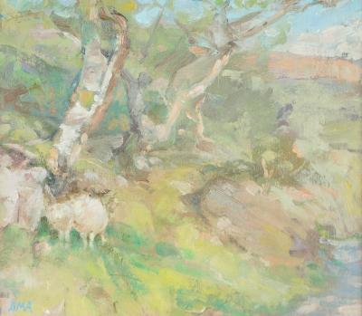 Appraisal: Diana M Armfield RA British born Sheep on the Berwyns