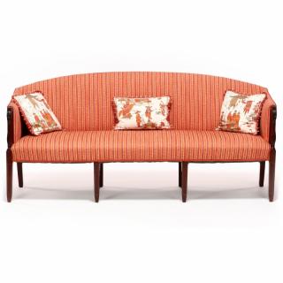 Appraisal: English Hepplewhite Eight Leg Sofa circa mahogany camel back with