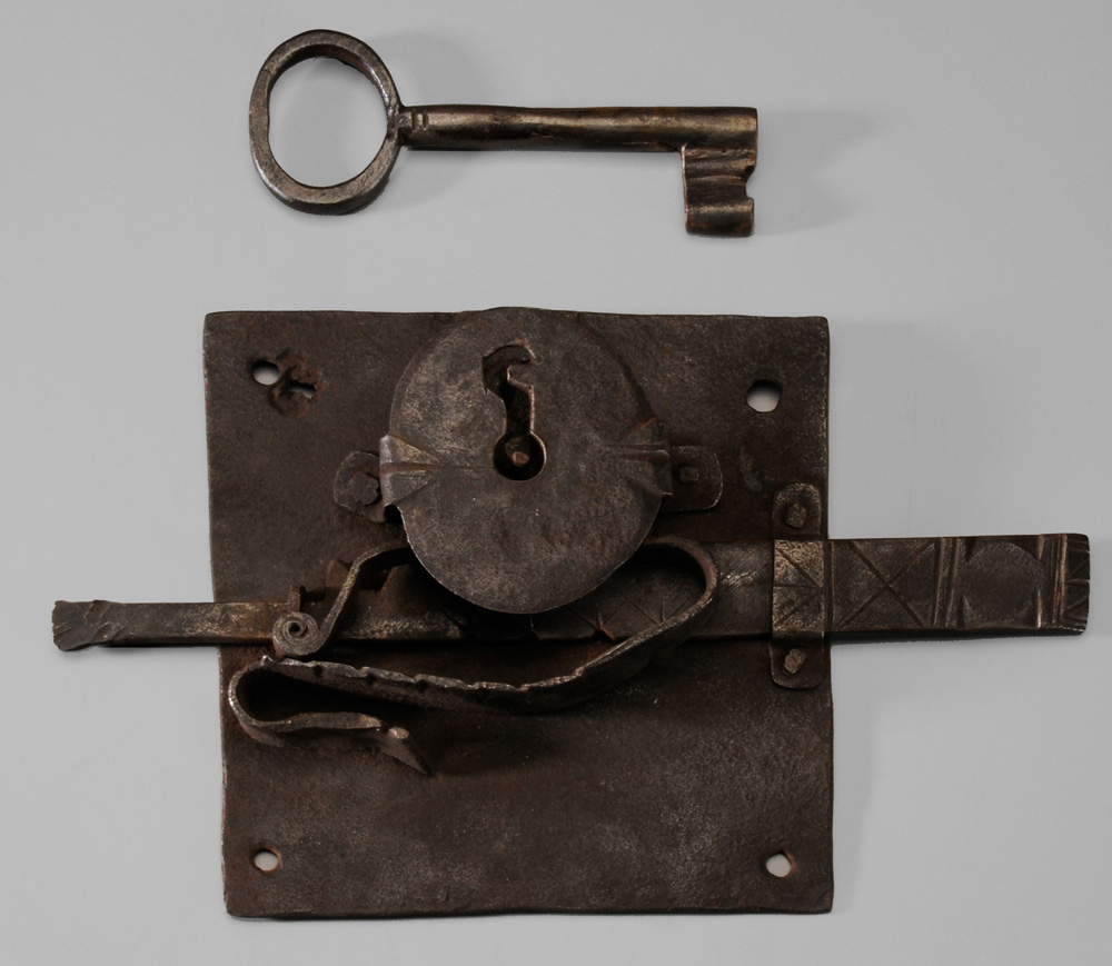 Appraisal: Early English Iron Lock and Key probably British th century