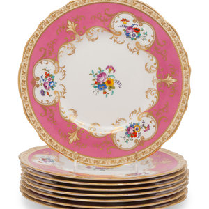 Appraisal: A Set of Eight Cauldon Porcelain Dinner Plates Retailed by