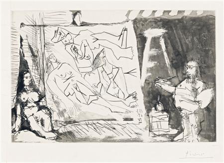 Appraisal: PABLO PICASSO SPANISH - DANS L'ATELIER Aquatint and drypoint signed