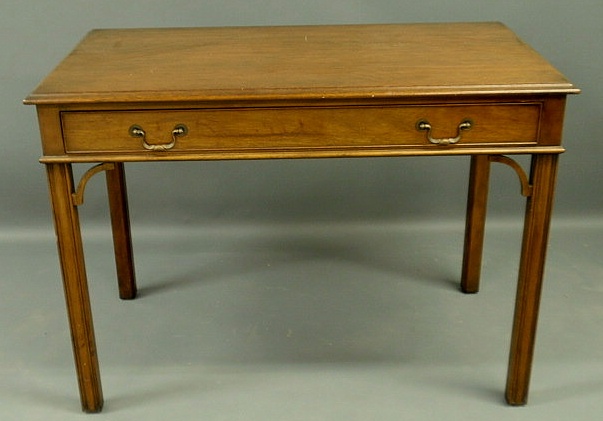 Appraisal: Kittinger mahogany library table Chippendale style h x w x