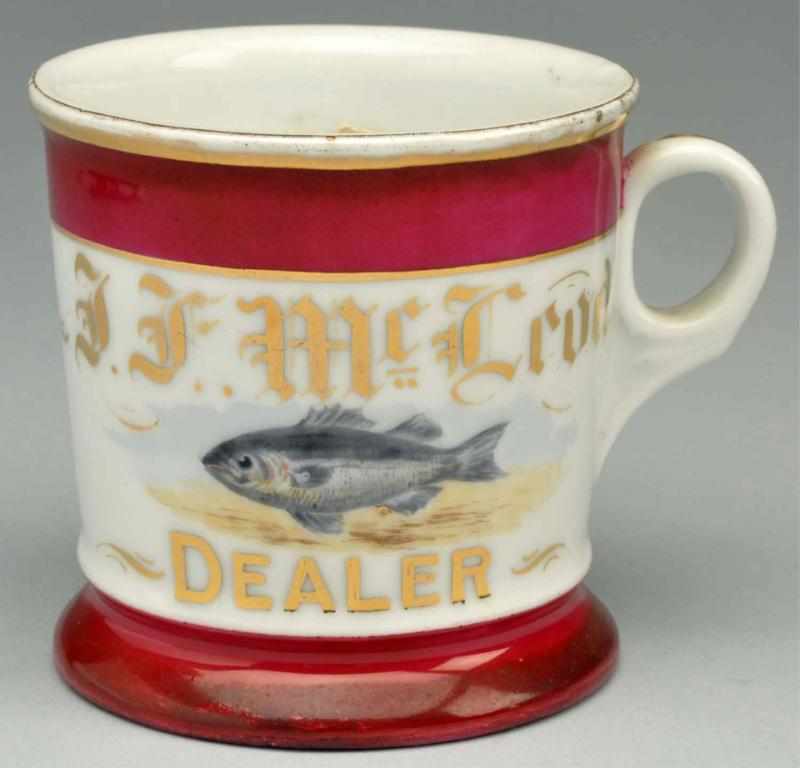 Appraisal: Fish Dealer Shaving Mug Gilded J J McCrod Nice image