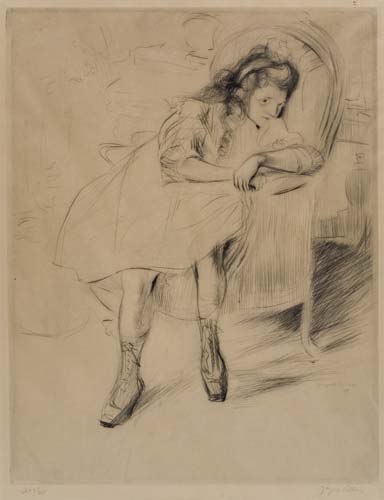 Appraisal: JACQUES VILLON Madeleine au Fauteuil Petite Mutine Drypoint on thin